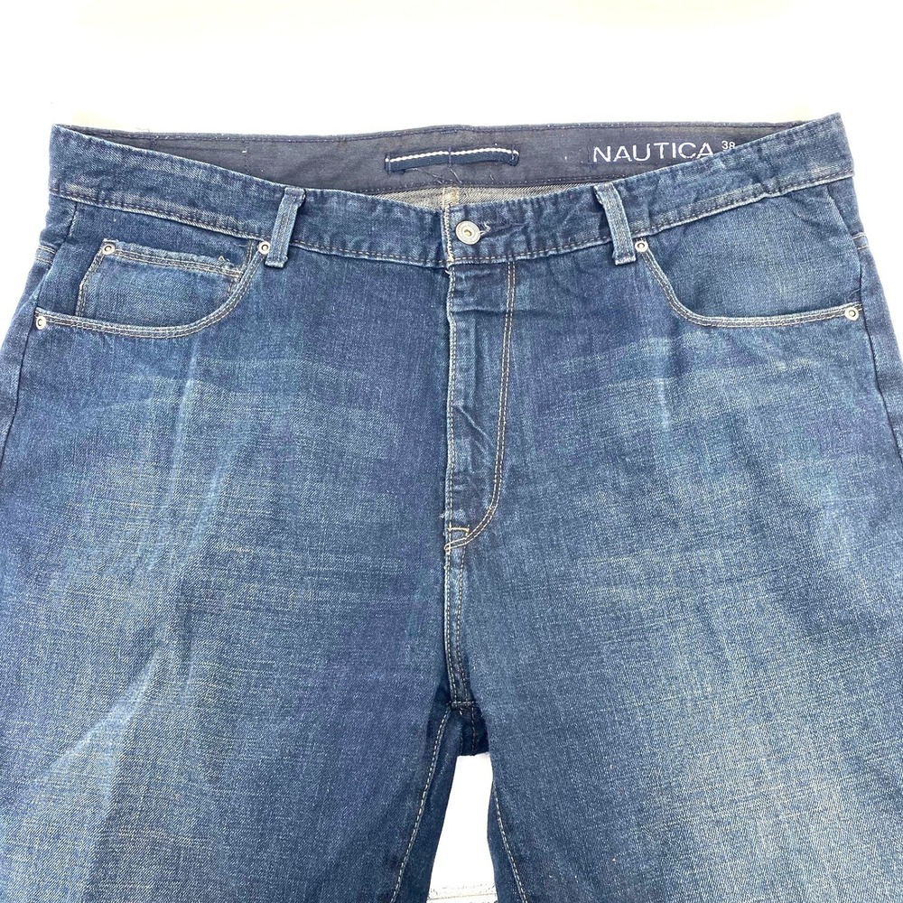 Nautica Mens Jeans 38x34 Dark Wash Straight Leg Denim Pants Dress Jeans - Picture 1 of 5